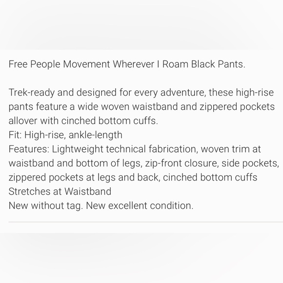 ⭐️NWOT Free People Movement Wherever I Roam Joggers⭐️ - Picture 10 of 10